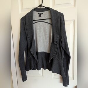 Ronni Nicole Dark Gray Open Front Cardigan